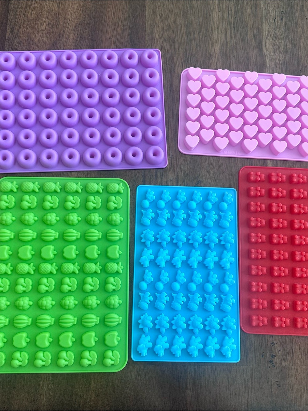 Silicone Candy & Chocolate Molds - Purple, Pink, Green, Blue, Red